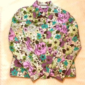 Villager Liz Claiborne Floral Spring Jacket Size 8